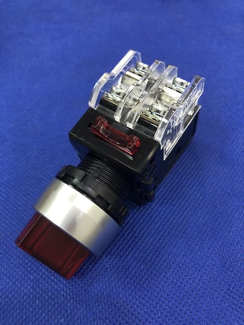 Công tắc xoay có đèn 2 vị trí viền nhôm Hanyoung MRT-R2A1A3R